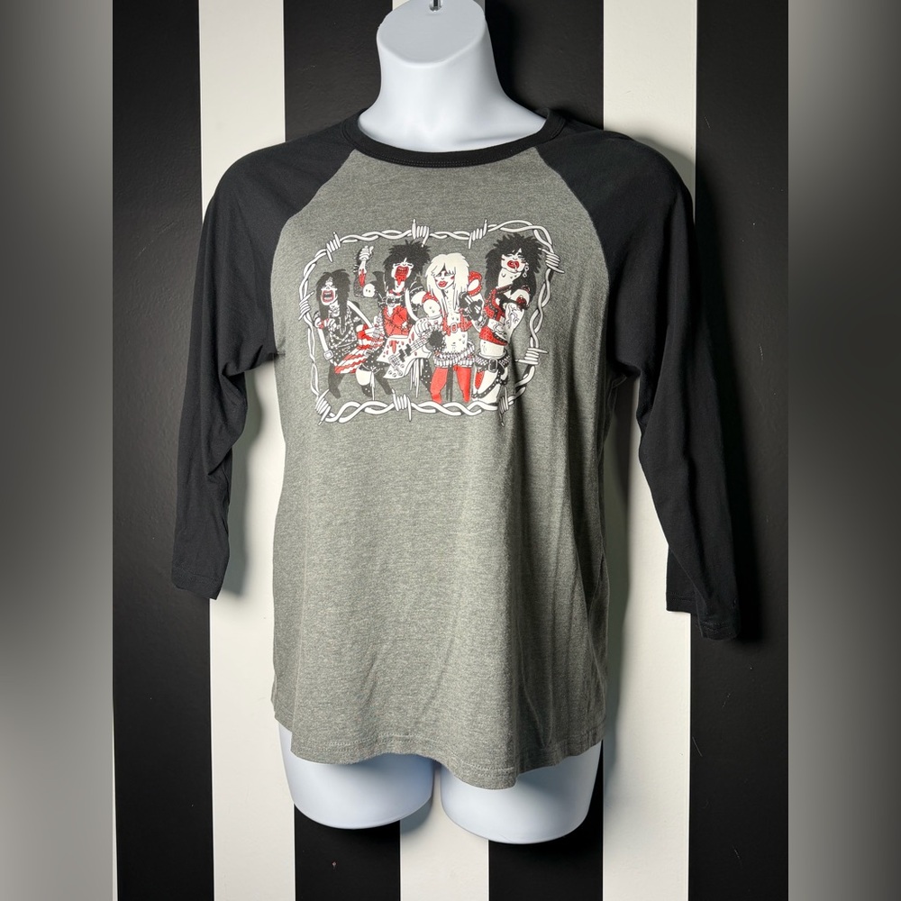 Graphic Motley Crue Rock Band Raglan Baseball T-Shirt - Unisex Large